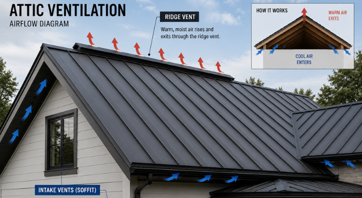 Maximize Your Metal Roof Efficiency with Ridge Vents for Better Ventilation
